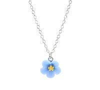 bluebubble FORGET ME KNOT 13mm Blue Flower Charm Pendant Necklace on Gift Card