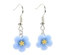 bluebubble FORGET ME KNOT 13mm Blue Flower Dangle Earrings on Gift Card