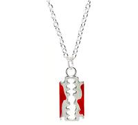 bluebubble FRIGHT NIGHT Bloody Razor Blade Charm Necklace on Gift Card