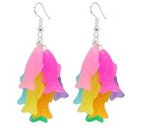 Bluebubble FUNKY FISH Rainbow Cluster Charm Dangle Earrings on Gift Card