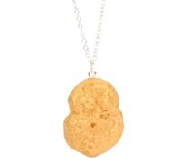 bluebubble GOLDEN NUGGET Chicken Nugget Charm Necklace on Gift Card