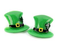 Bluebubble GOOD LUCK Lucky Leprechaun Hat Stud Earrings on Gift Card
