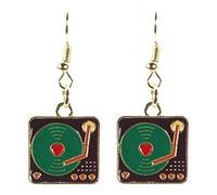bluebubble HEY DJ Record Turntable Dangle Earrings on Gift Card