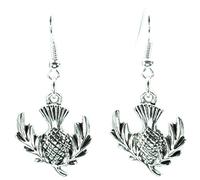 Bluebubble HIGHLAND FLING Scottish Dangle Earrings (Scottish Thistle Flower)