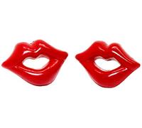 Bluebubble HOT LIPS Red Kisses Stud Earrings on Gift Card