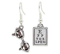 Bluebubble I SEE Dangle Earrings on Gift Card (Fun Glasses & Eye Letter Test)