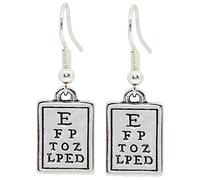 Bluebubble I SEE Dangle Earrings on Gift Card (Opticians Eye Chart Test)
