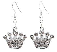 Bluebubble KINGS CORONATION Celebration Dangle Earrings (Royal Diamante Crown)