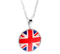 bluebubble KINGS CORONATION UNION JACK Charm Necklace on Gift Card