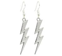 Bluebubble LUCKY LIGHTNING Silver Flash Bolt Earrings on Gift Card