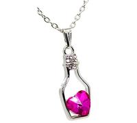 bluebubble Make A Wish Hot Pink Heart Perfume Bottle Necklace on Gift Card
