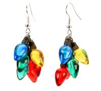 Bluebubble MERRY CHRISTMAS Mini Fairy Light Cluster Dangle Earrings on Gift Card