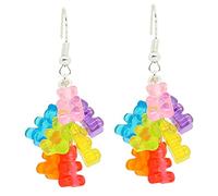 Bluebubble MY SWEET SHOP Candy Rainbow Mini Gummy Bear Cluster Earrings on Gift Card