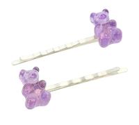 Bluebubble MY SWEET SHOP Gummy Bear Silver Hair Clip Slide Pin on Gift Card (Parma Violet Purple)