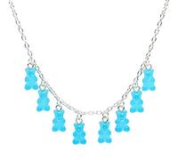 bluebubble My Sweet Shop Jelly Blue Mini Gummy Bear Necklace on Gift Card