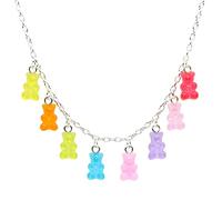 bluebubble My Sweet Shop Jelly Rainbow Mini Gummy Bear Necklace on Gift Card