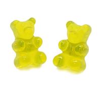 Bluebubble MY SWEET SHOP Jelly Yellow Gummy Bear Stud Earrings on Gift Card