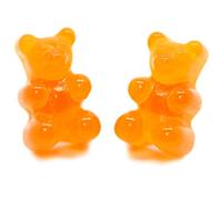 Bluebubble MY SWEET SHOP Mini Gummy Bear Stud Earrings on Gift Card (Cool Orange)