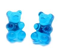 Bluebubble MY SWEET SHOP Mini Gummy Bear Stud Earrings on Gift Card (Jelly Blue)