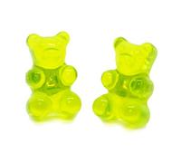 Bluebubble MY SWEET SHOP Mini Gummy Bear Stud Earrings on Gift Card (Jelly Green)