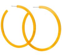 bluebubble NEON NIGHTS Large 67mm Round Translusent Acrylic Hoop Stud Earrings on Gift Card (Dayglow Orange UV)