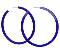 bluebubble NEON NIGHTS Large 67mm Round Translusent Acrylic Hoop Stud Earrings on Gift Card (Indigo Blue)