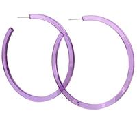 bluebubble NEON NIGHTS Large 67mm Round Translusent Acrylic Hoop Stud Earrings on Gift Card (Midnight Purple)