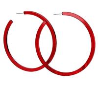 bluebubble NEON NIGHTS Large 67mm Round Translusent Acrylic Hoop Stud Earrings on Gift Card (Rave Red)