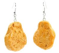 bluebubble NUG LIFE Chicken Nugget Charm Dangle Earrings on Gift Card