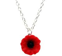 bluebubble Poppy Days 19mm Medium Poppy Flower Necklace on Gift Card