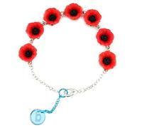 bluebubble Poppy Days Red Flower Charm Bracelet on Gift Card