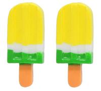 Bluebubble POPSICLE PARTY Rainbow CLIP ON Earrings on Gift Card (Pineapple Lemonade Lolly (Lemon White Lime))