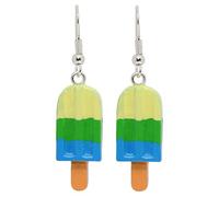 Bluebubble POPSICLE PARTY Rainbow Dangle Earrings on Gift Card (Cool Fruit Crush (Lemon Sorbet Green Blue))