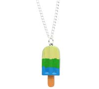 Bluebubble POPSICLE PARTY Rainbow Lolly Charm Necklace on Gift Card (Cool Fruit Crush (Lemon Sorbet Green Blue))