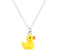 bluebubble QUACK Yellow Rubber Duck Charm Necklace on Gift Card