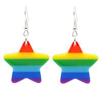 Bluebubble RETRO RAINBOW Star Dangle Earrings on Gift Card
