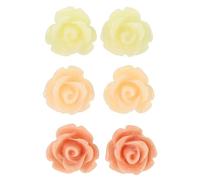 bluebubble ROSE BUD Earrings - Set of 3 Pairs 10mm Rose Earrings on Gift Card (Nudes - Ice Cream, Peach & Dusky)