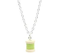 bluebubble SEW Sweet Bobbin Cotton Reel Necklace on Gift Card (Tropical Lime)