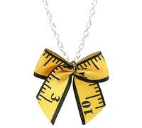 Bluebubble SEW SWEET Necklace on Gift Card (Tape Measure Bow (Yellow Black))