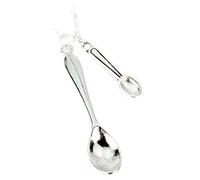 bluebubble SPOON THEORY Silver Double Spoon Necklace on Gift Card