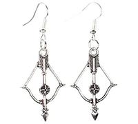 bluebubble STUPID CUPID Silver Bow & Arrow Dangle Earrings on Gift Card