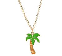 Bluebubble SUMMER LOVE Charm Necklace on Gift Card (Paradise Palm Tree (Green))