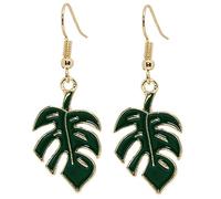 Bluebubble SUMMER LOVE Dangle Earrings on Gift Card (Tropical Palm Leaf (Green))