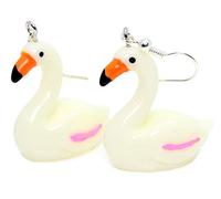 Bluebubble SWAN LAKE 3D Love Bird Dangle Earrings on Gift Card