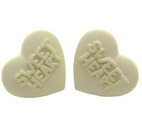 Bluebubble SWEET NOTHINGS Pale Yellow Heart Stud Earrings on Gift Card