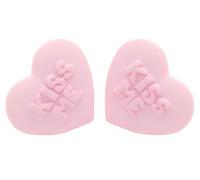Bluebubble SWEET NOTHINGS Pink Heart CLIP ON Earrings on Gift Card