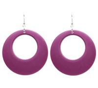 Bluebubble SWINGING 60s Large Round 56mm Hoop Earrings in Gift Bag (Aubergine - Purple)