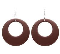 Bluebubble SWINGING 60s Large Round 56mm Hoop Earrings in Gift Bag (Hot Chocolate - Brown)