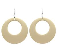 Bluebubble SWINGING 60s Large Round 56mm Hoop Earrings in Gift Bag (Ice Cream - Ivory)