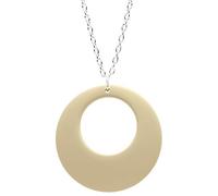 Bluebubble SWINGING 60s Large Round 56mm Hoop Necklace in Gift Bag (Ice Cream - Ivory)
